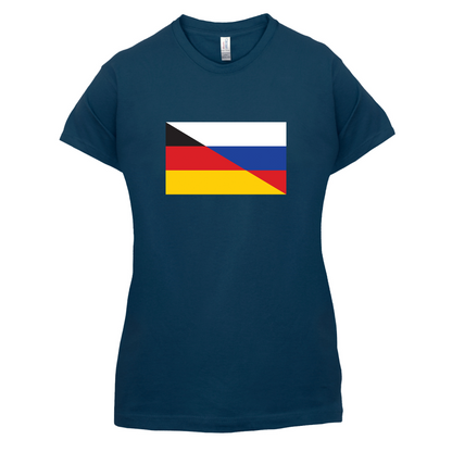 Half German Half Russian Flag T Shirt