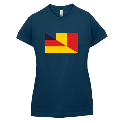Half German Half Romanian Flag T Shirt