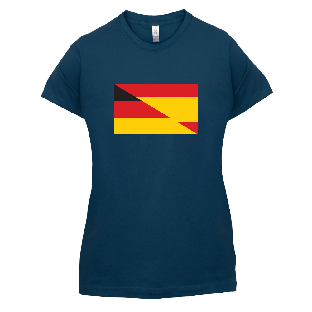 Half German Half Spanish Flag T Shirt