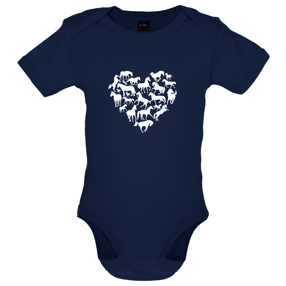 Love Heart Horse Baby T Shirt