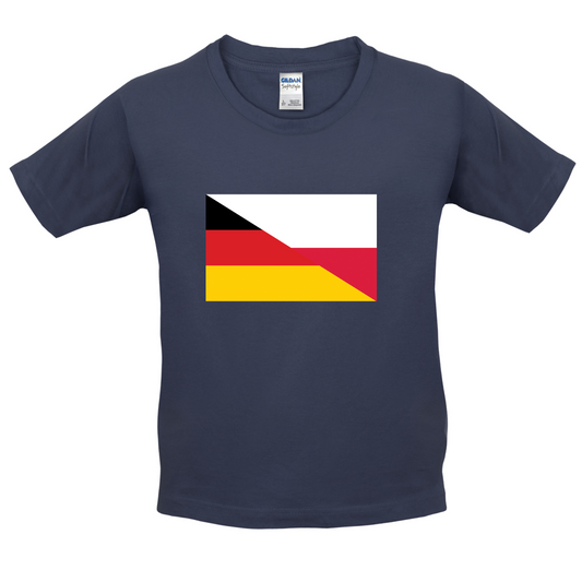 Half German Half Polish Flag Kids T Shirt