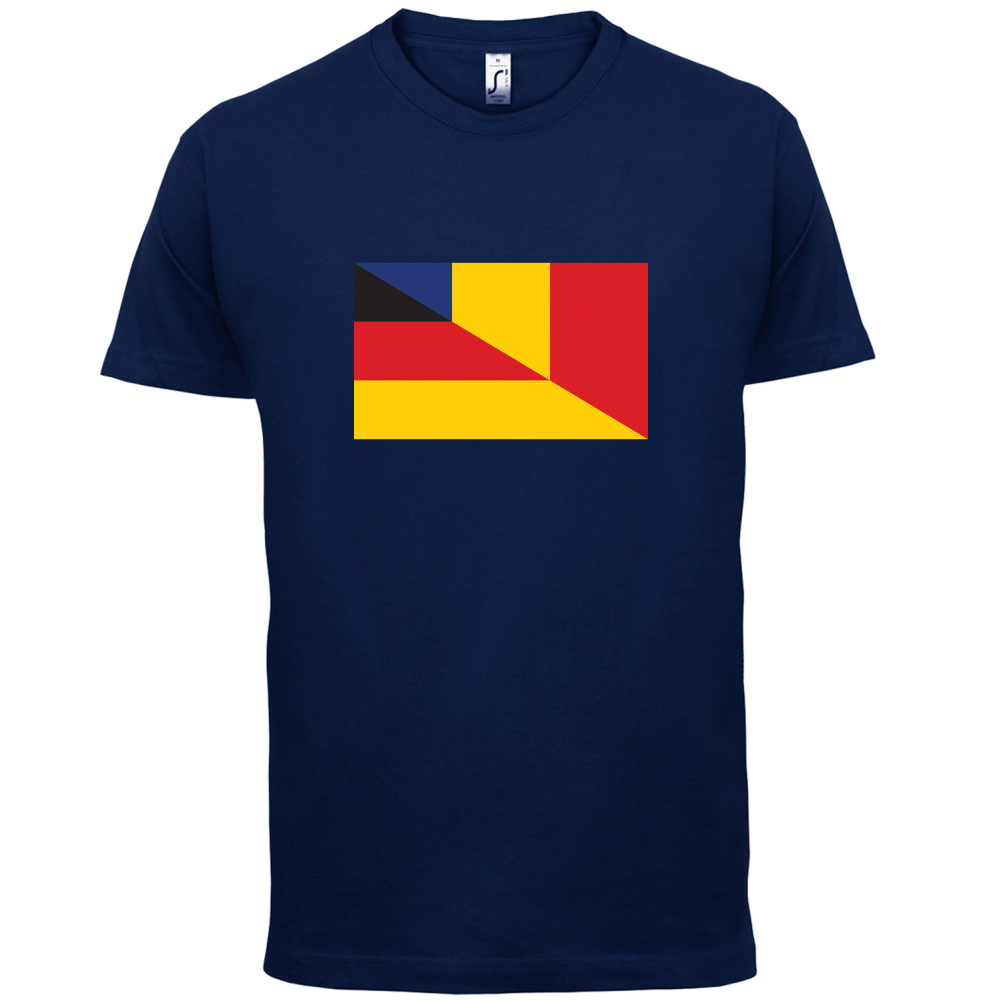 Half German Half Romanian Flag T Shirt