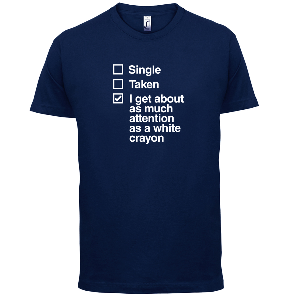 Single Taken White Crayon T Shirt