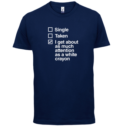 Single Taken White Crayon T Shirt