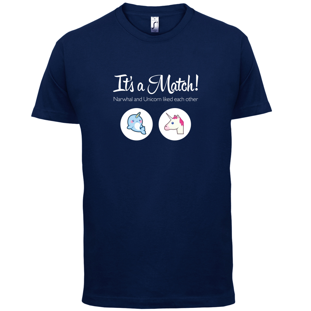 It's A Match Narwhal and Unicorn T Shirt