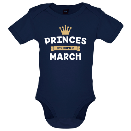 Princes Are Born In March Baby T Shirt