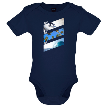 Skate Sun Surf Baby T Shirt