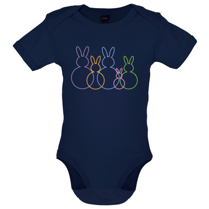 Bunny Family Outline Baby T Shirt
