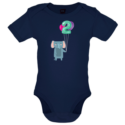 2nd Birthday Elephant Baby T Shirt
