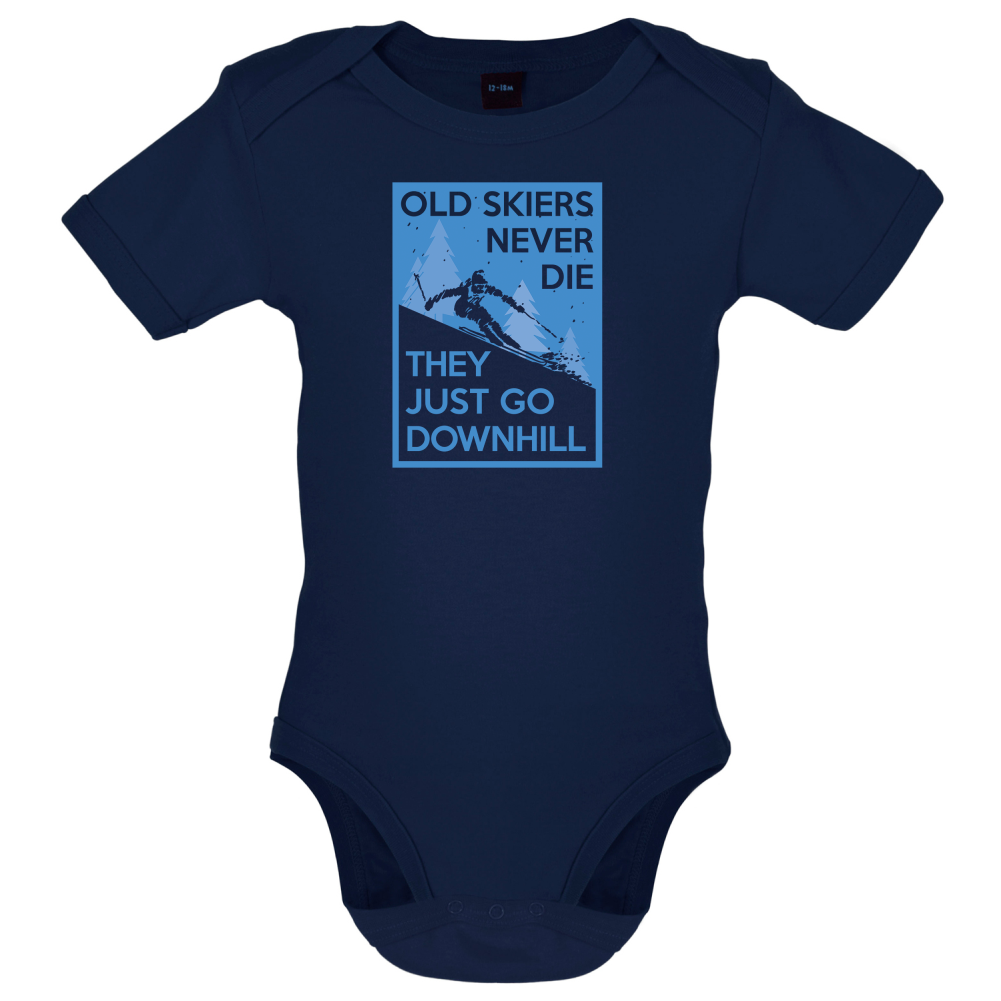 Skiers Go Downhill Baby T Shirt