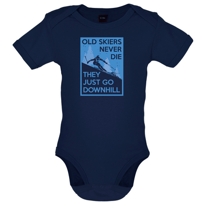 Skiers Go Downhill Baby T Shirt