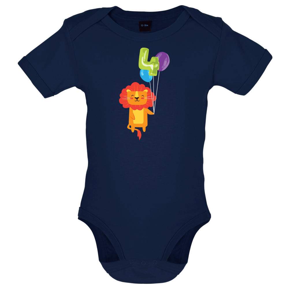 4th Birthday Lion Baby T Shirt