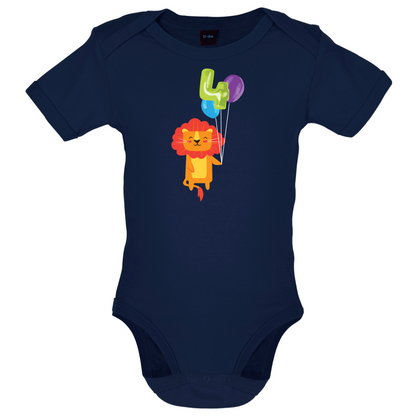 4th Birthday Lion Baby T Shirt