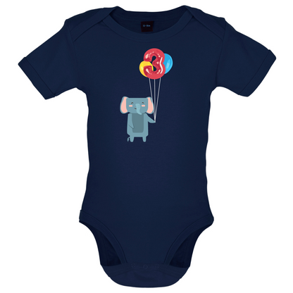 3rd Birthday Elephant Baby T Shirt