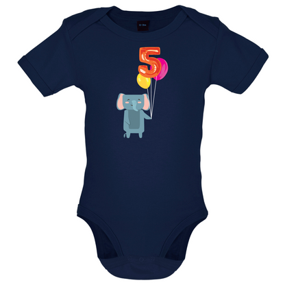 5th Birthday Elephant Baby T Shirt