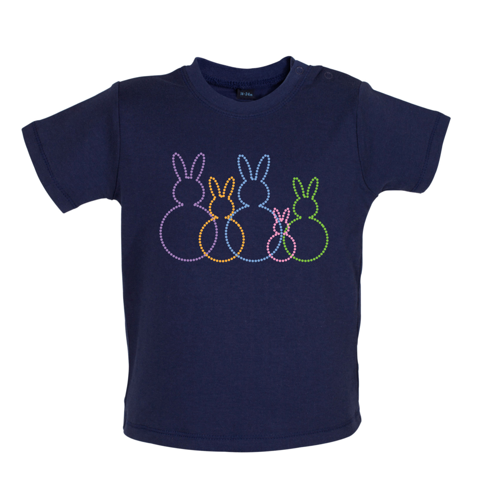 Bunny Family Outline Baby T Shirt