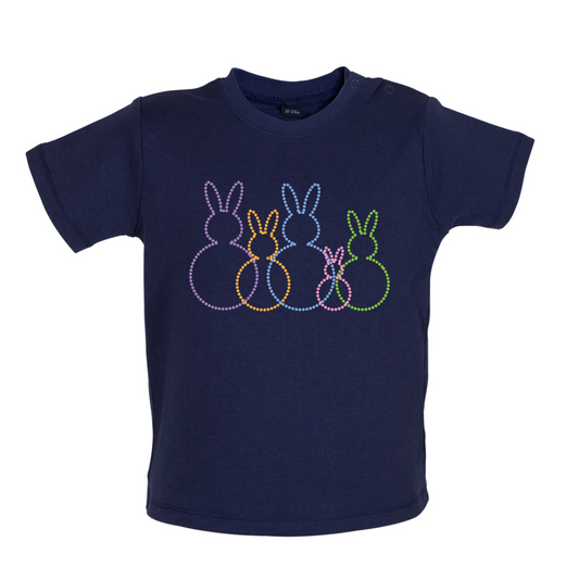 Bunny Family Outline Baby T Shirt