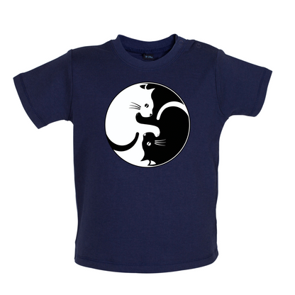 Yin Yang Cat Baby T Shirt