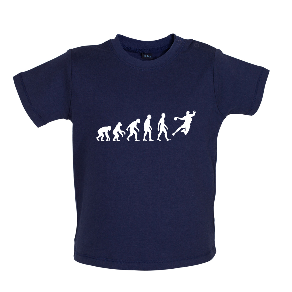 Evolution Of Man Handball Baby T Shirt