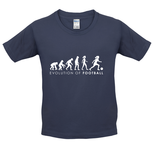 Evolution Of Woman Football Kids T Shirt