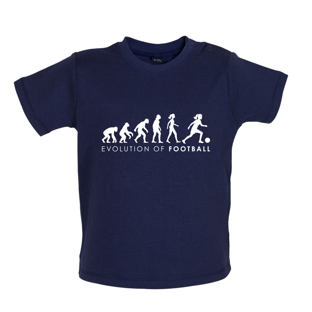 Evolution Of Woman Football Baby T Shirt