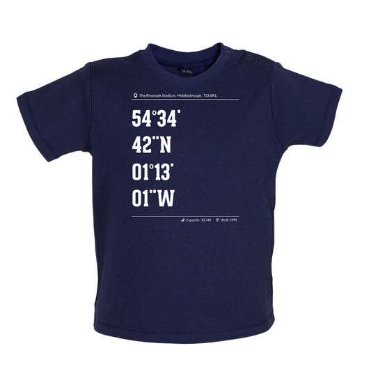 Stadium Coordinates Middlesborough Baby T Shirt