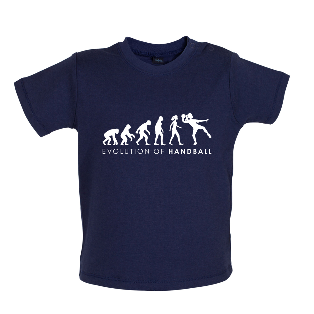 Evolution Of Woman Handball Baby T Shirt