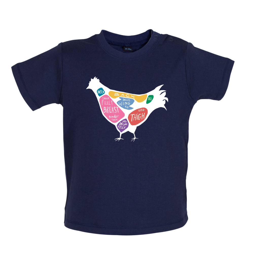 Butcher Chicken Diagram Baby T Shirt