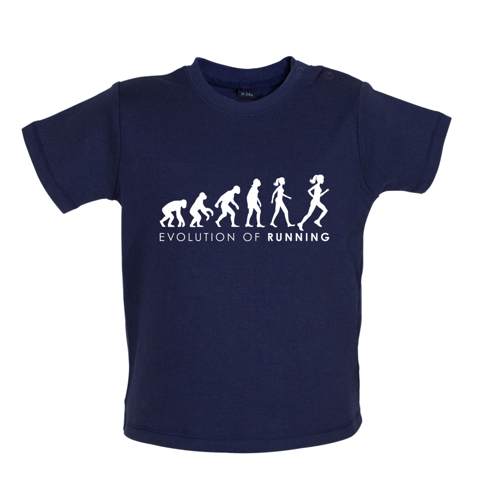 Evolution Of Woman Running Baby T Shirt