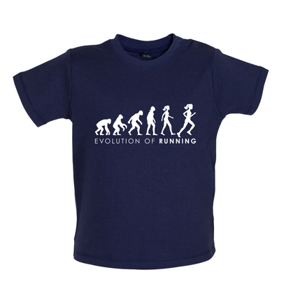 Evolution Of Woman Running Baby T Shirt