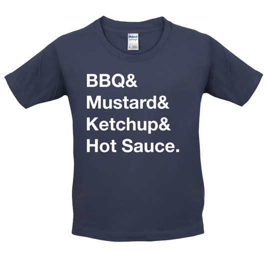 BBQ & Mustart & Ketchup Kids T Shirt
