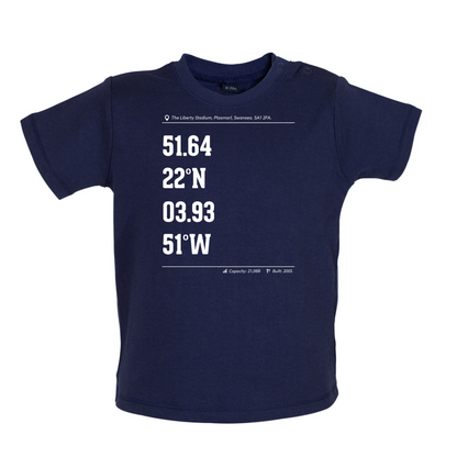 Stadium Coordinates Swansea Baby T Shirt