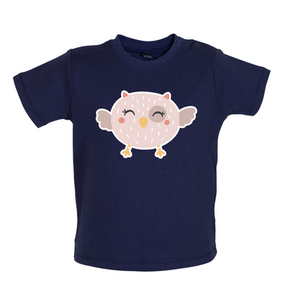 Smiley Face Baby Owl Baby T Shirt