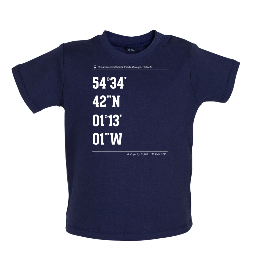 Stadium Coordinates Middlesborough Baby T Shirt