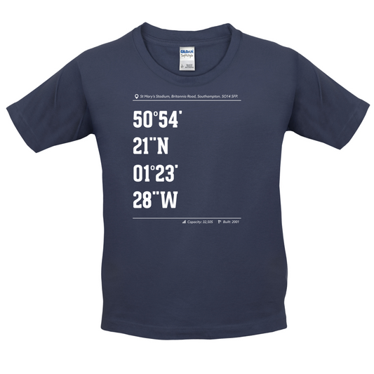 Stadium Coordinates Southampton Kids T Shirt