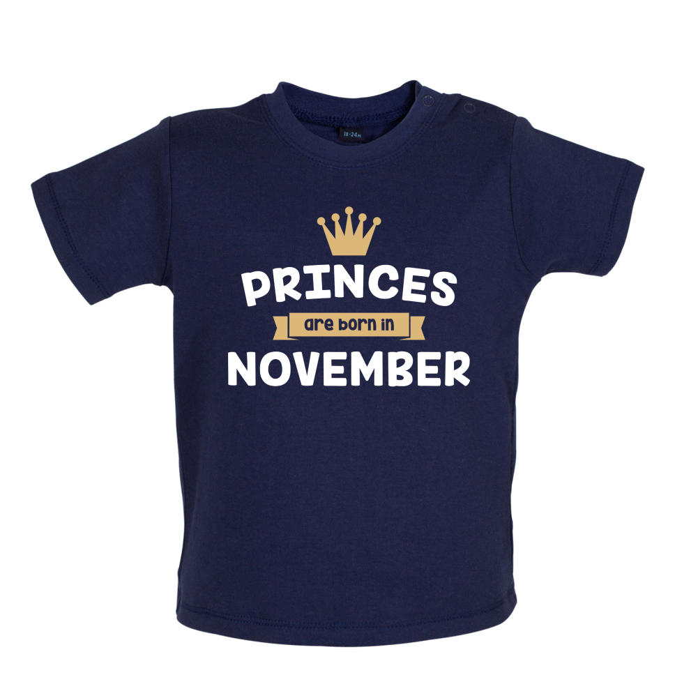 Princes Are Born In November Baby T Shirt