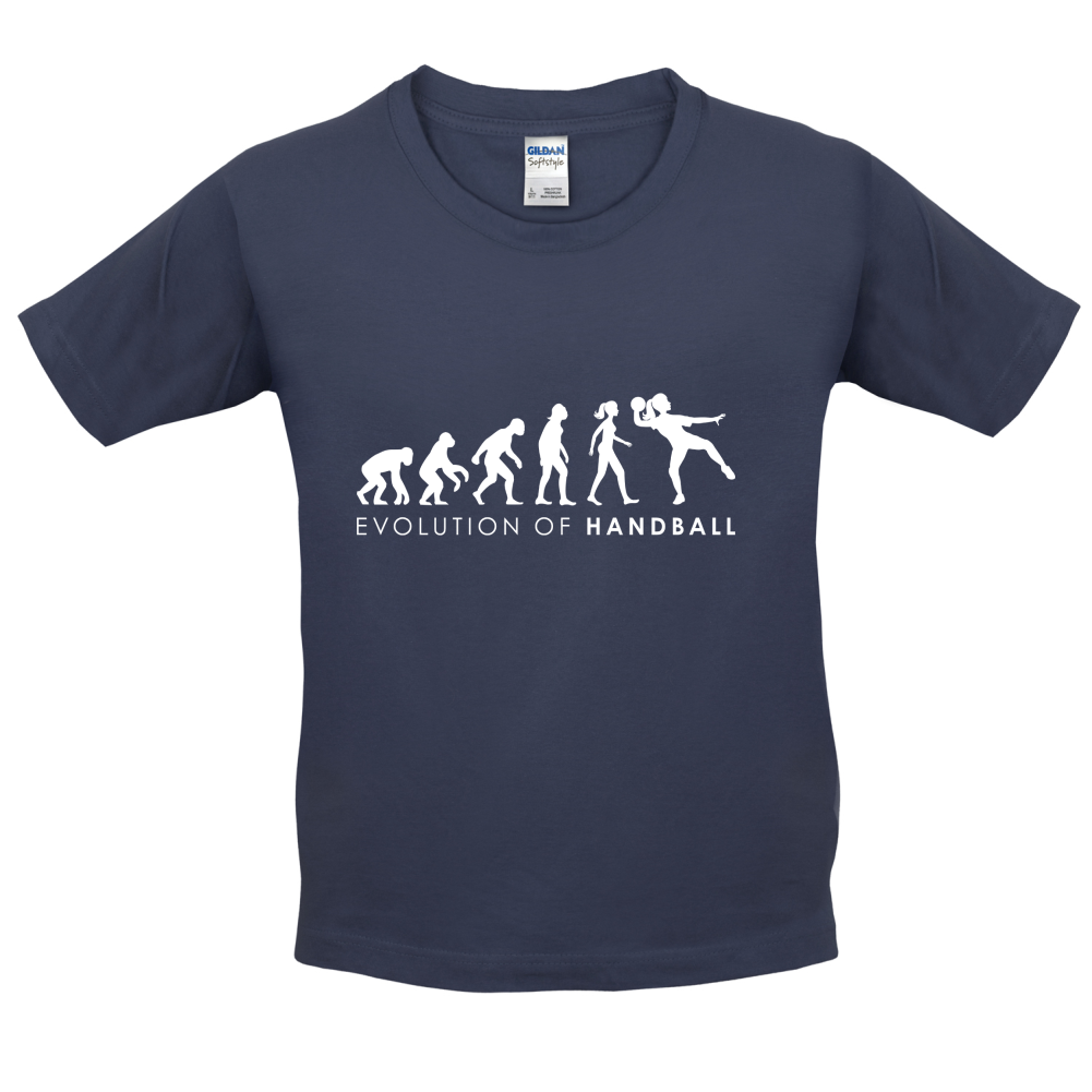 Evolution Of Woman Handball Kids T Shirt