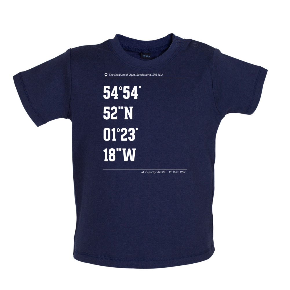 Stadium Coordinates Sunderland Baby T Shirt