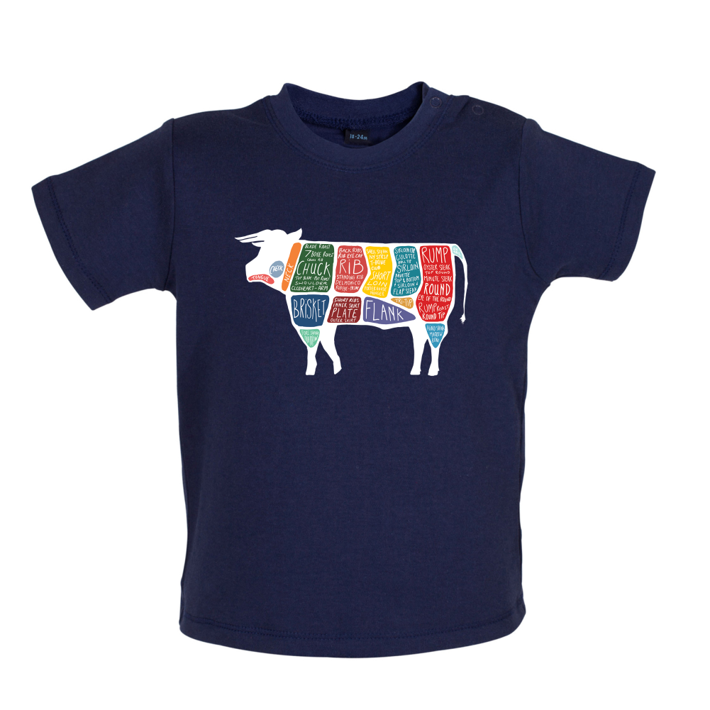 Butcher Cow Diagram Baby T Shirt