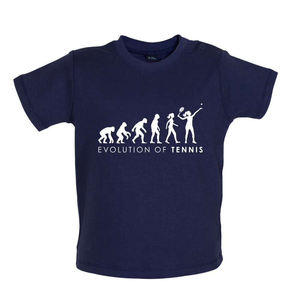 Evolution Of Woman Tennis Baby T Shirt