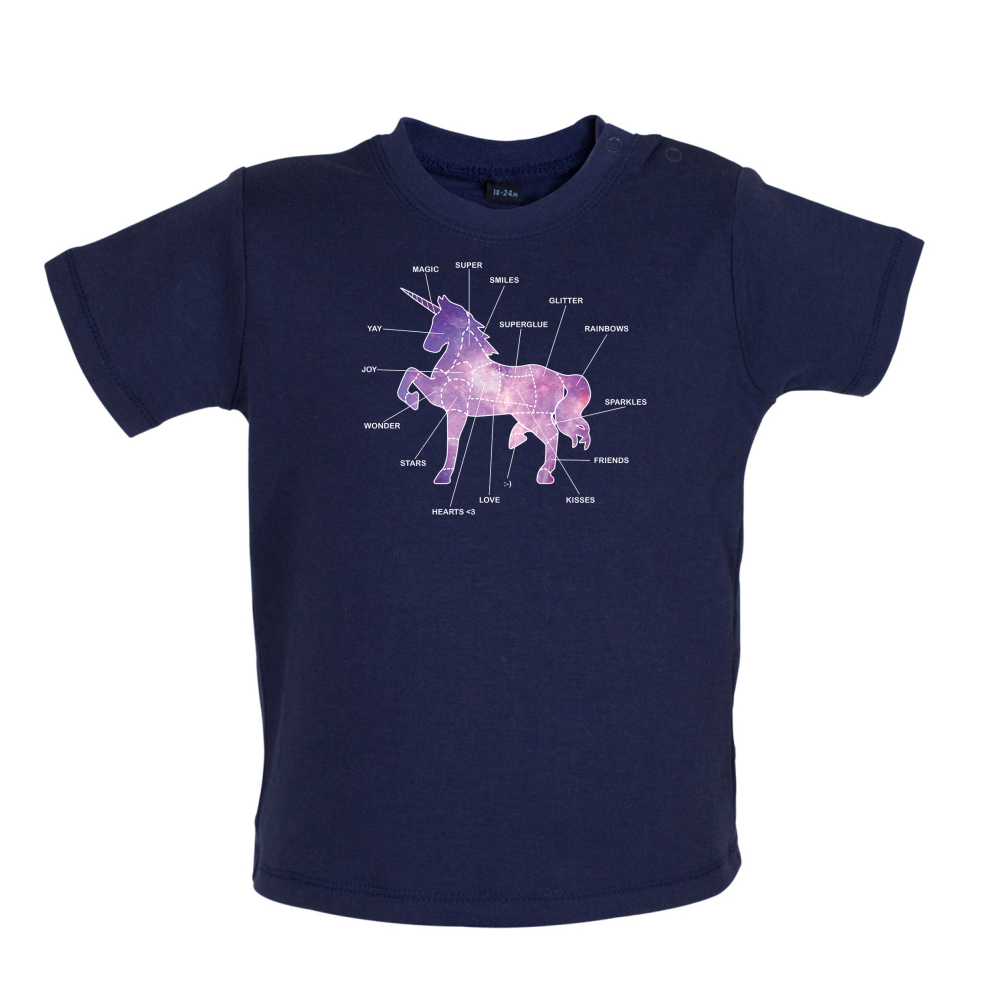 Unicorn Butchers Diagram Baby T Shirt