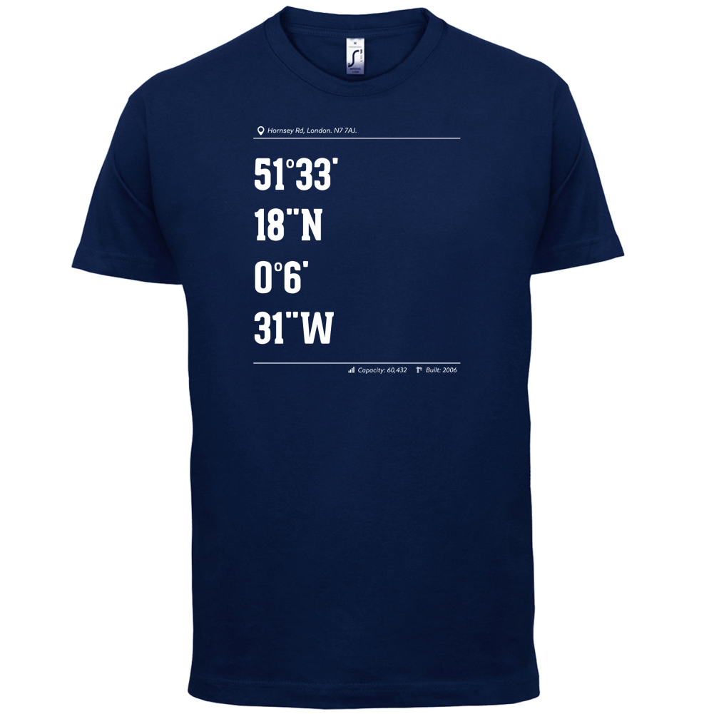 Stadium Coordinates Gunners T Shirt