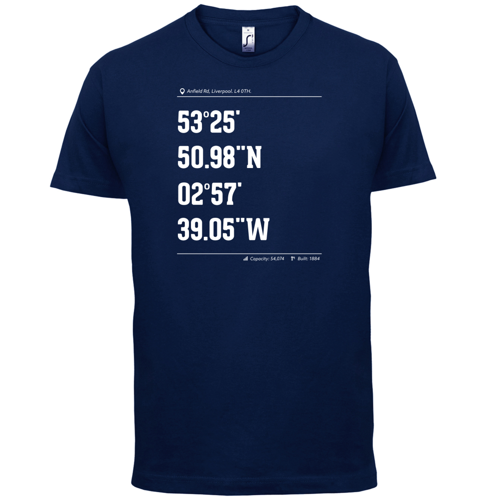 Stadium Coordinates Liverpool T Shirt