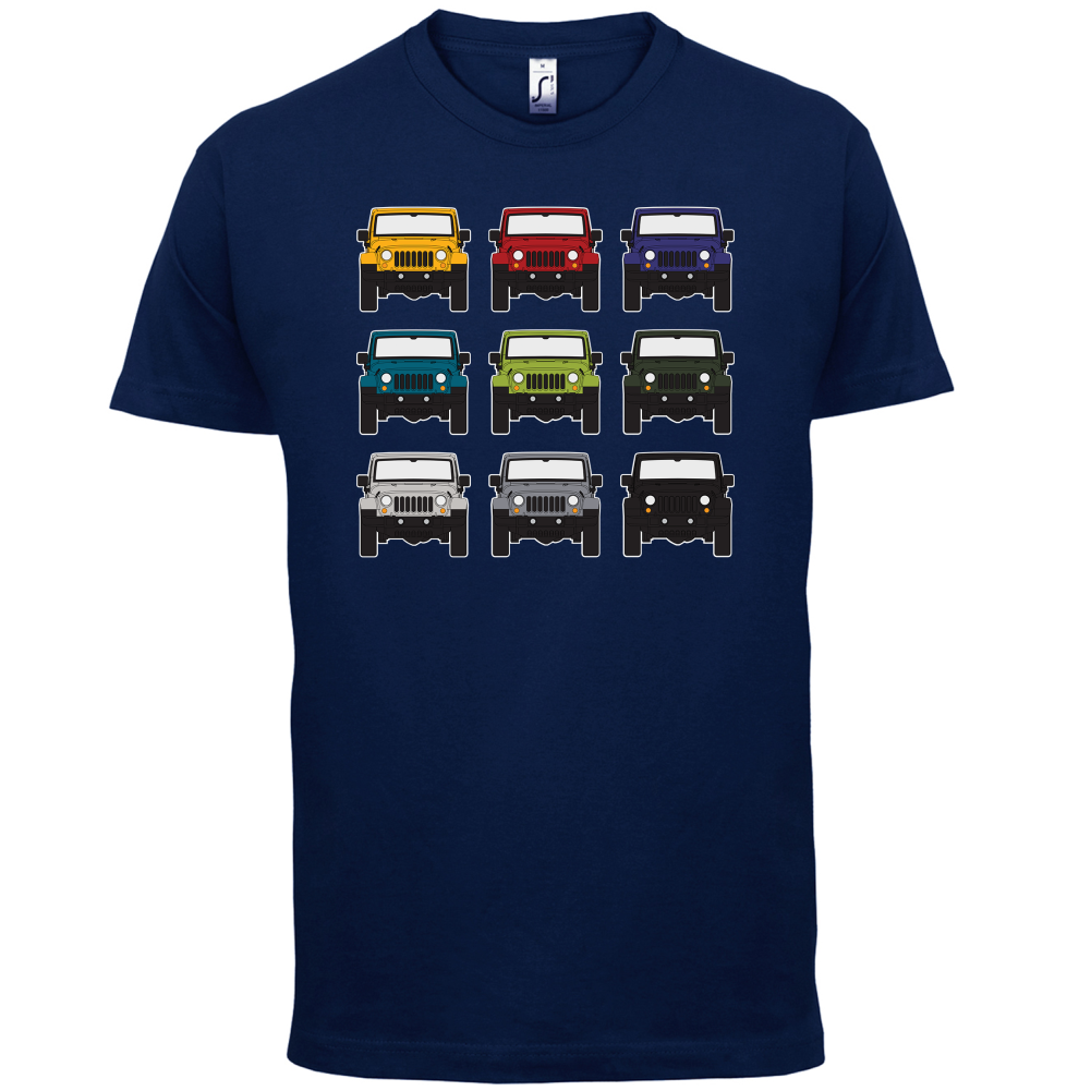 JW 9 Colour Car Grid T Shirt