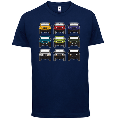 JW 9 Colour Car Grid T Shirt