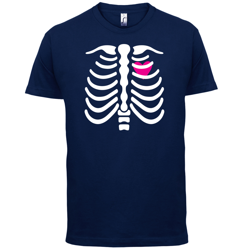 Pink Heart Skeleton T Shirt