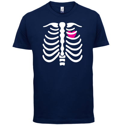Pink Heart Skeleton T Shirt