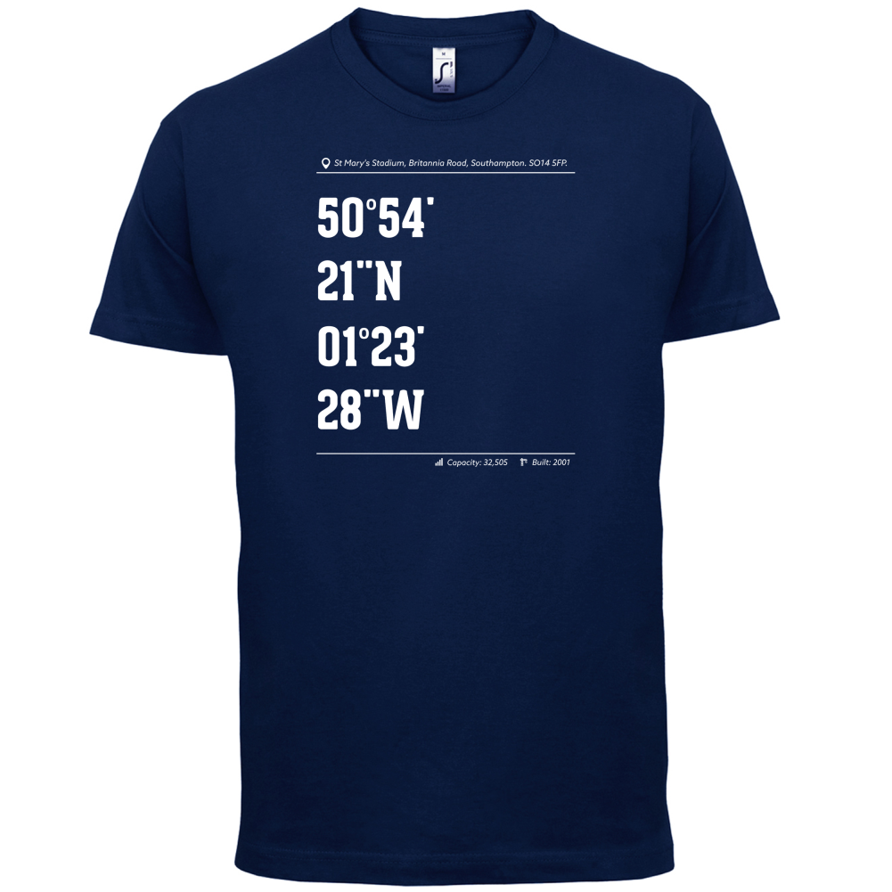 Stadium Coordinates Southampton T Shirt
