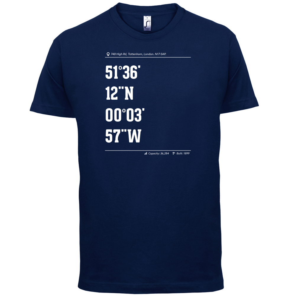 Stadium Coordinates Tottenham T Shirt