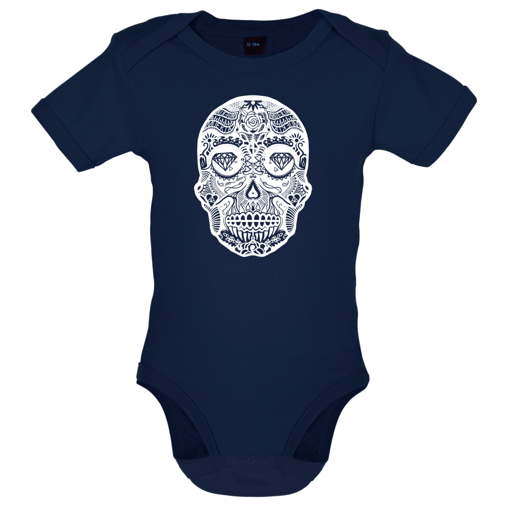 Mexican Sugar Candy Skull Baby T Shirt